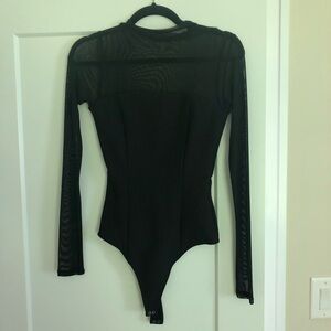 Abercrombie & Fitch Black Mesh Bodysuit